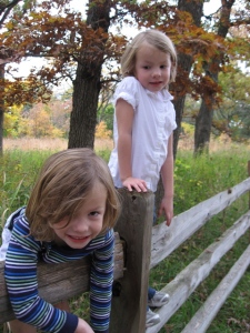 Two girls, enjoying the great outdoors...